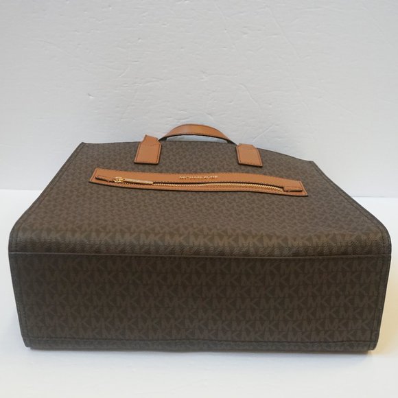 Michael Kors Kenly LG Tote Shoulder Bag MK Brown
